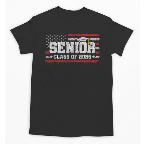 Senior Class 2026 Graduation American Flag Senior 2026 Unisex T-Shirt - Best Gift Smart