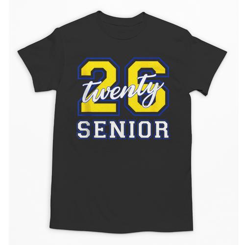 Senior Class 2026 Graduation Yellow Blue Letters Unisex T-Shirt - Best Gift Smart