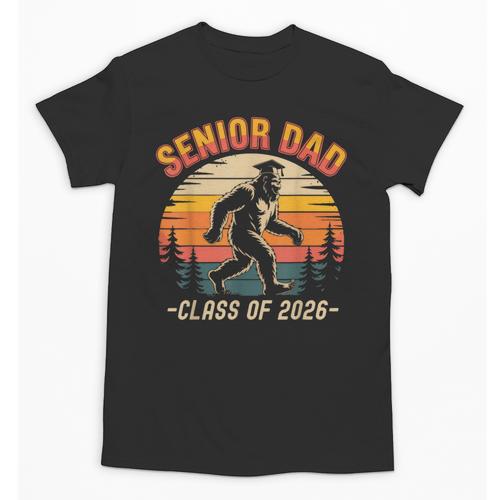 Senior Dad Class Of 2026 Bigfoot Vintage Graduation Unisex T-Shirt - Best Gift Smart