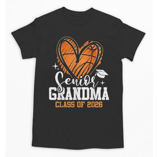 Senior Grandma Class Of 2026 Basketball Graduation Heart Unisex T-Shirt - Best Gift Smart