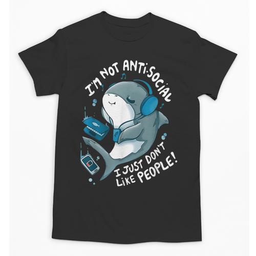 Shark Don’t Like People Antisocial Introvert Unisex T-Shirt - Raresse
