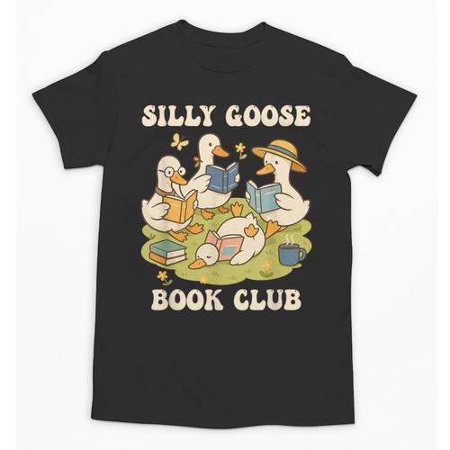 Silly-Goose Book Club Goose And Book Lovers Unisex T-Shirt - Bookorys UK