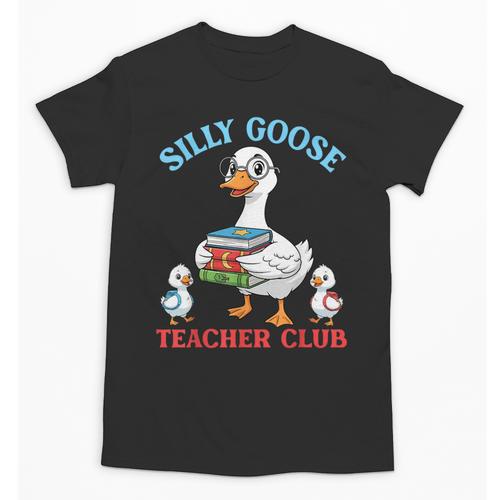 Silly Goose With Books Teacher Club School Educator Unisex T-Shirt - Bookorys AU