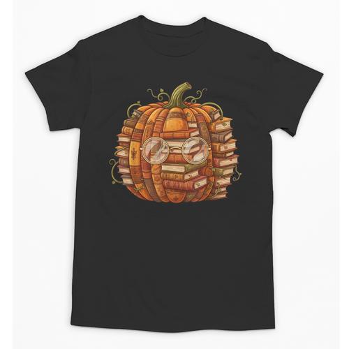 Smart Book Pumpkin Retro Fall Teacher Reading Halloween Unisex T-Shirt - Bookorys UK