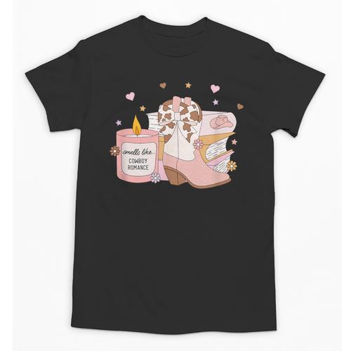 Smells Like Cowboy Romance Book Lover Unisex T-Shirt - Bookorys UK