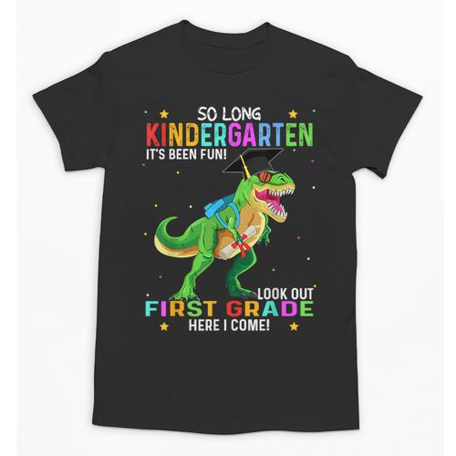 So Long Kindergarten Graduation Class 2025 Dinosaur Kids Unisex T-Shirt - Best Gift Smart