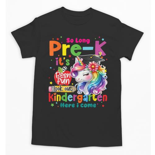 So Long Prek Pre-K Graduation Graduate Unicorn Kids Girls Unisex T-Shirt - Best Gift Smart