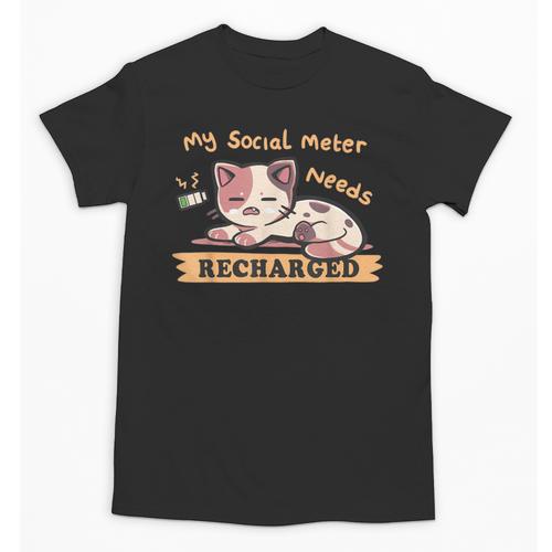 Social Meter Recharge Social Meter For Introverts Unisex T-Shirt - Raresse