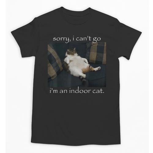 Sorry I Can’t Go I’m An Indoor Cat Introvert Meme Unisex T-Shirt - Raresse