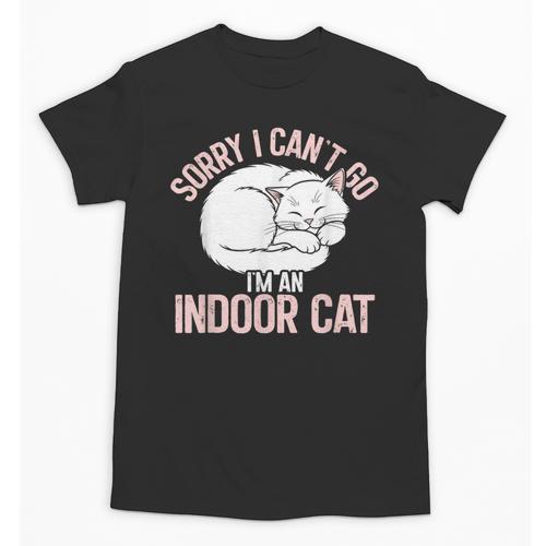 Sorry I Can't Go I'm An Indoor Cat Lazy Humor Introvert Cat Unisex T-Shirt - Raresse