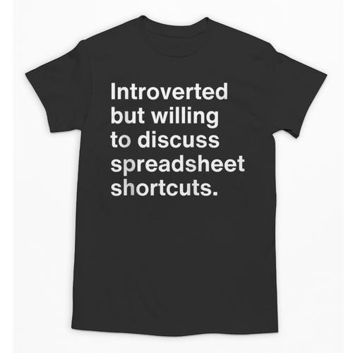 Spreadsheet Nerd Introverted Accountant Unisex T-Shirt - Raresse