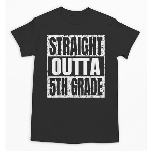 Straight Outta 5th Grade Graduation Motivational Unisex T-Shirt - Best Gift Smart