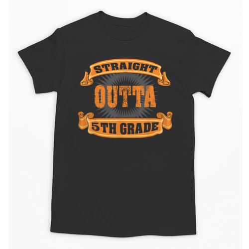 Straight Outta 5th Grade Shirt Fifth Graduation Boys Girls Unisex T-Shirt - Best Gift Smart