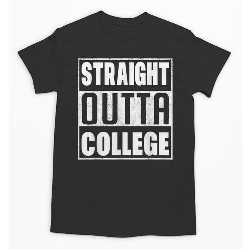 Straight Outta College Graduate Graduation 2025 Grad Men Unisex T-Shirt - Best Gift Smart