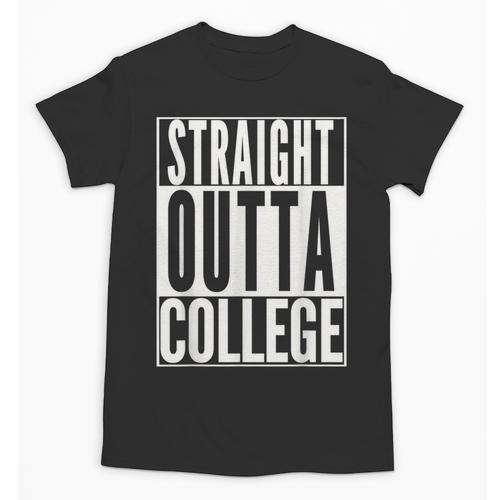 STRAIGHT OUTTA COLLEGE Graduation 2019 Her Him Women Unisex T-Shirt - Best Gift Smart