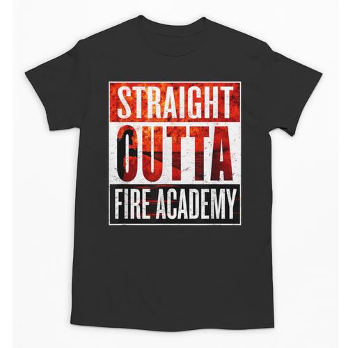 Straight Outta Fire Academy T Shirt Firefighter Graduation Unisex T-Shirt - Best Gift Smart