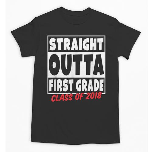 Straight Outta First Grade Class Of 2018 Graduation Unisex T-Shirt - Best Gift Smart