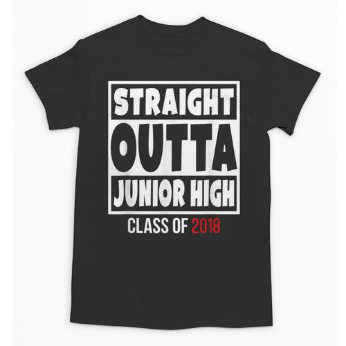 Straight Outta Junior High Class Of 2018 Graduation Shirt Unisex T-Shirt - Best Gift Smart
