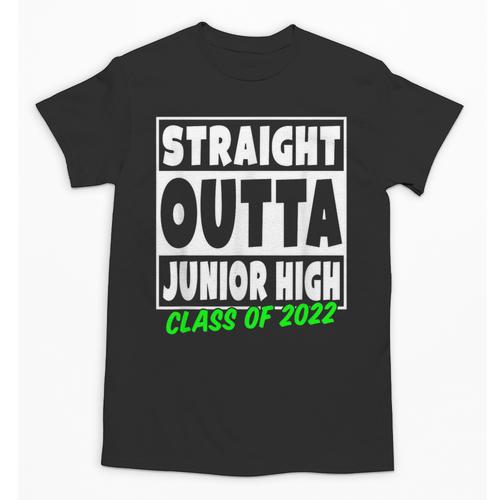 Straight Outta Junior High School Class Of 2022 Graduation Unisex T-Shirt - Best Gift Smart