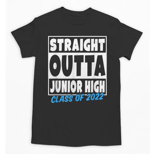 Straight Outta Junior High School Graduation Class Of 2022 Unisex T-Shirt - Best Gift Smart
