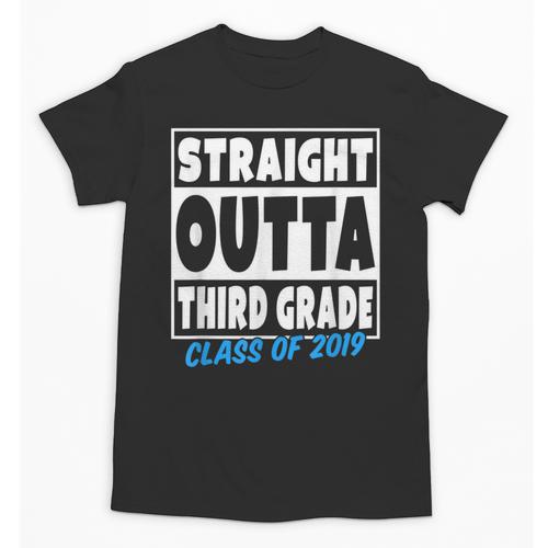 Straight Outta Third Grade Class Of 2019 Graduation Unisex T-Shirt - Best Gift Smart