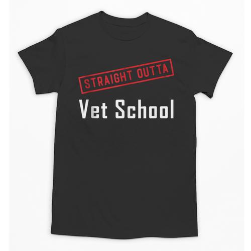 Straight Outta Vet School Graduation Veternarians I Survived Unisex T-Shirt - Best Gift Smart