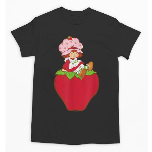 Strawberry Shortcake Sitting On Strawberry Retro Nostalgia Unisex T-Shirt - Figerry