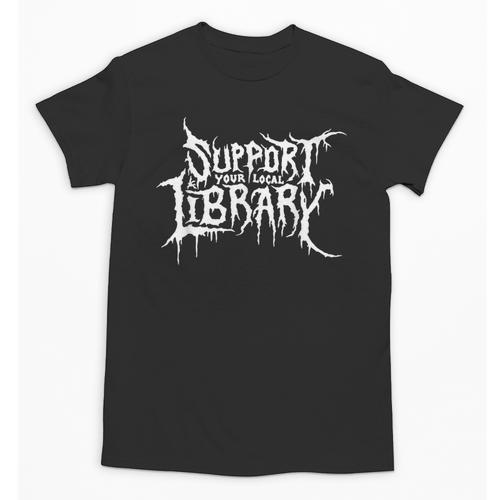 Support Your Local Library Horror Bookworm Unisex T-Shirt - Bookorys AU