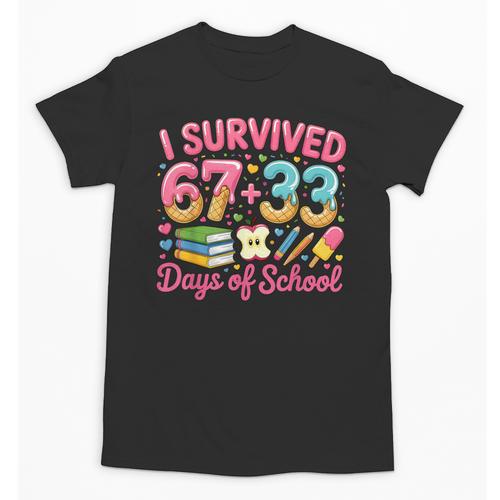 Survived 67 Days Of School Ice Cream Drip Apple Pencil Book Unisex T-Shirt - Bookorys