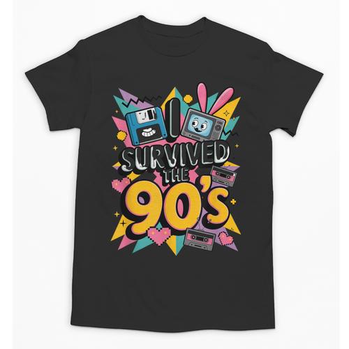 I Survived The 90s – Cute Retro Cartoon Nostalgia Unisex T-Shirt - Figerry