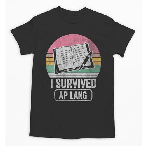 I Survived AP Lang Retro Book Graphic Unisex T-Shirt - Bookorys DE