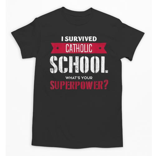 I Survived Catholic School Shirt Catholic Graduation Unisex T-Shirt - Best Gift Smart