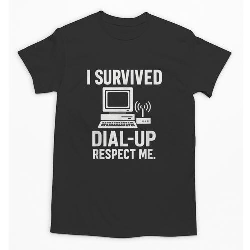 I Survived Dial-Up Internet – Retro 90s Nostalgia Unisex T-Shirt - Figerry