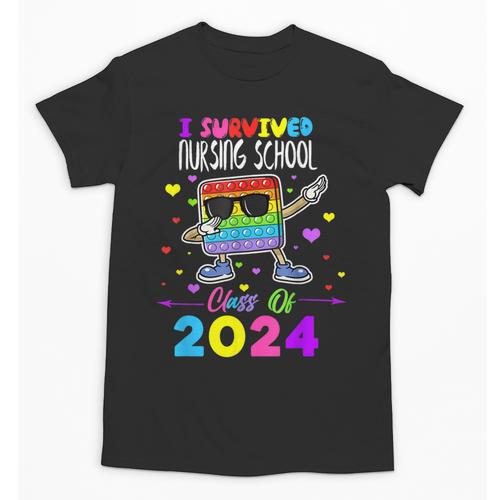 I Survived Nursing School Of 2024 Student Graduation 2024 Unisex T-Shirt - Best Gift Smart