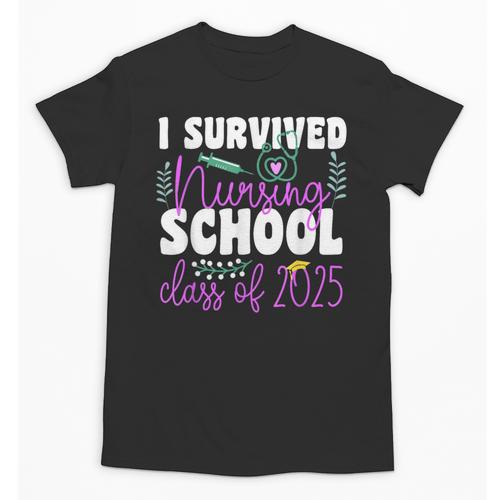 I Survived Nursing School Class Of 2025 New Nurse Graduation Unisex T-Shirt - Best Gift Smart