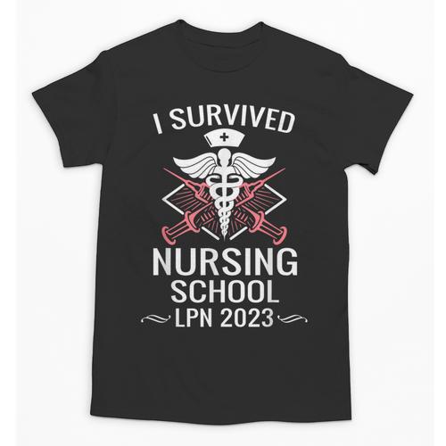 I Survived Nursing School LPN Class Of 2023 Nurse Graduation Unisex T-Shirt - Best Gift Smart