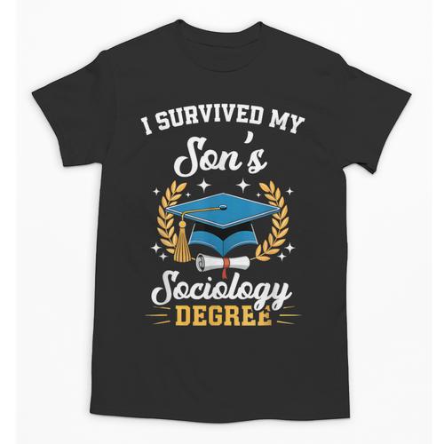 I Survived My Son's Sociology Degree Graduation Unisex T-Shirt - Best Gift Smart