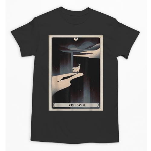 Tarot Cards Guide Book Esoteric Mysticism Clothing The Fool Tarot Card -Adults & Kids Small Short Sleeve Crew Neck Classic Fit Unisex T-Shirt - Bookorys