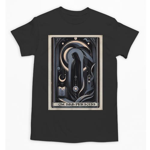 Tarot Cards Guide Book Esoteric Mysticism Clothing The High Priestess -Adults Small Classic Fit Short Sleeve Unisex T-Shirt - Bookorys