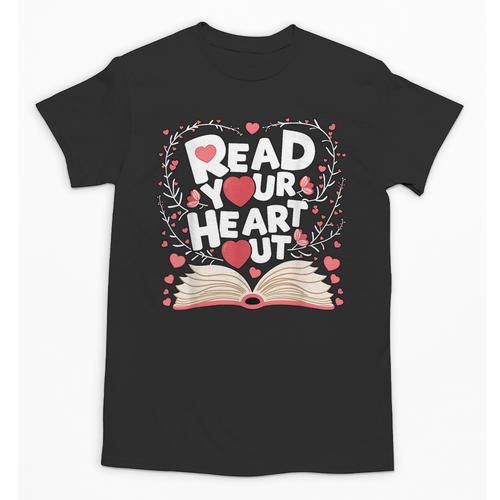 Teach Inspire Grow Everyday Read Your Heart Out Valentine Book-Themed Small Unisex T-Shirt - Bookorys AU
