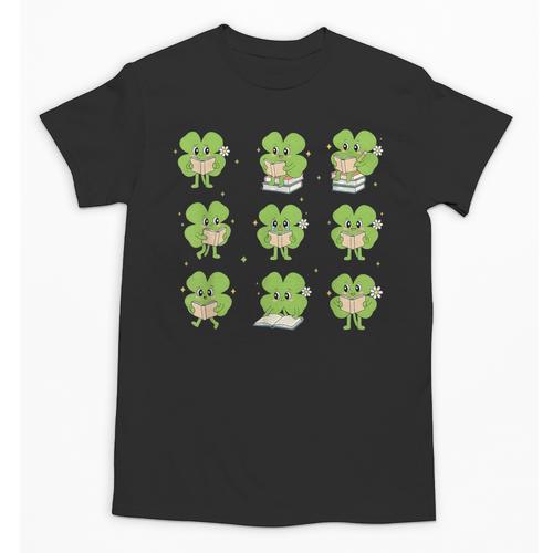 Teacher Reading Shamrock St Patrick’s Day Book Lover Kids Unisex T-Shirt - Bookorys CA