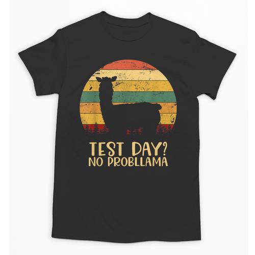 Test Day No Probllama Silhouette Teacher Student Graduation Unisex T-Shirt - Best Gift Smart