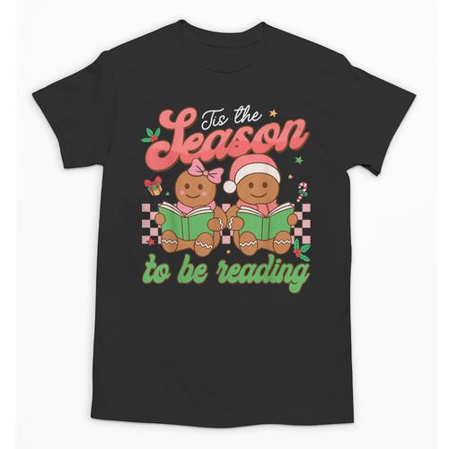 Tis The Season Book Reading Gingerbread Teacher Librarian Unisex T-Shirt - Bookorys UK