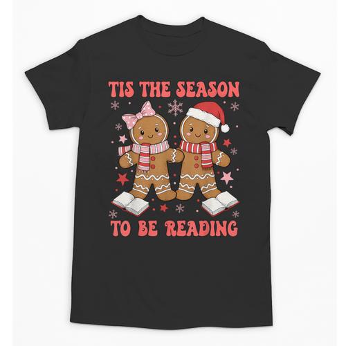 Tis The Season Reading Christmas Shirt Book Lovers Teacher Unisex T-Shirt - Bookorys