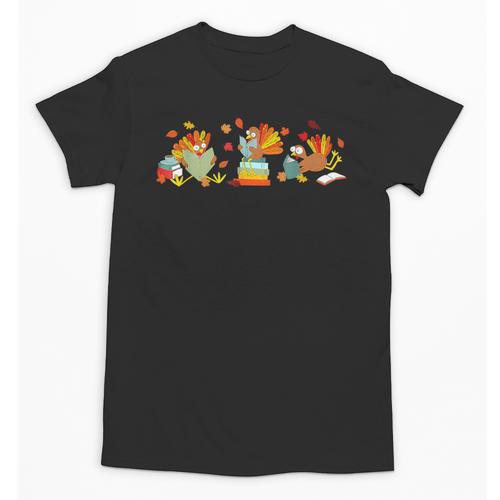 Turkey Reading Books Fall Thanksgiving Teacher Book Lovers Unisex T-Shirt - Bookorys CA