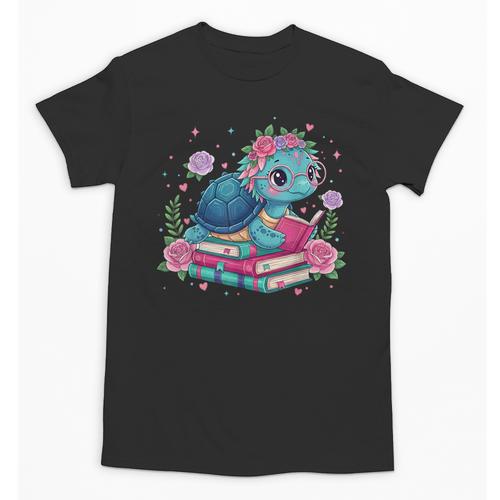 Turtle Bookworm Reading Book Bookworm Book Nerd Cute Graphic Unisex T-Shirt - Bookorys