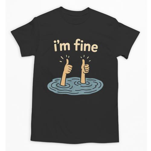 Two Thumbs Up I'm Fine Sarcastic Meme Introvert Humor Unisex T-Shirt - Raresse