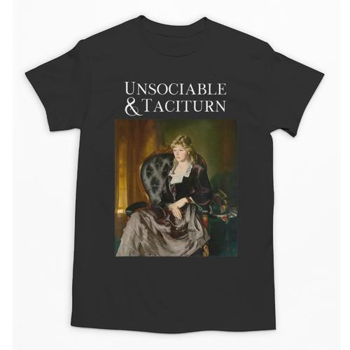 Unsociable And Taciturn Jane Austin Quote Book Classic Lit Unisex T-Shirt - Bookorys