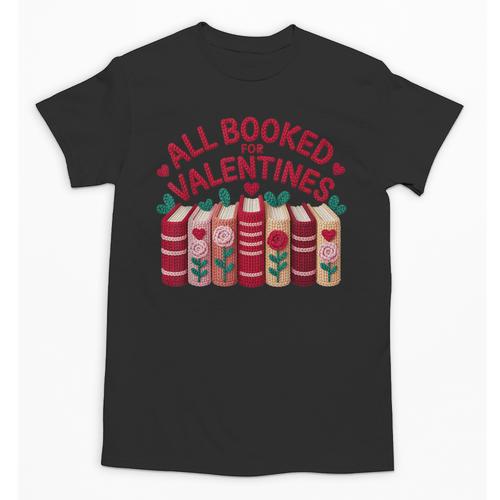 Valentines All Booked For Valentine Book Lover Teacher Unisex T-Shirt - Bookorys CA