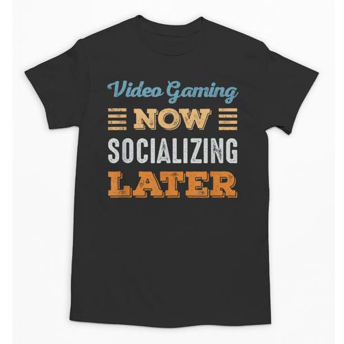 Video Gaming Now Minimal Socializing Introvert Vintage Unisex T-Shirt - Raresse